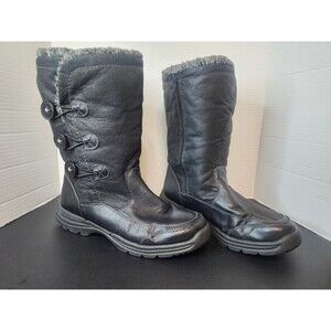 Judith Sport Women’s Black boots Size 10 M side zipper Faux Fur & Faux Leather